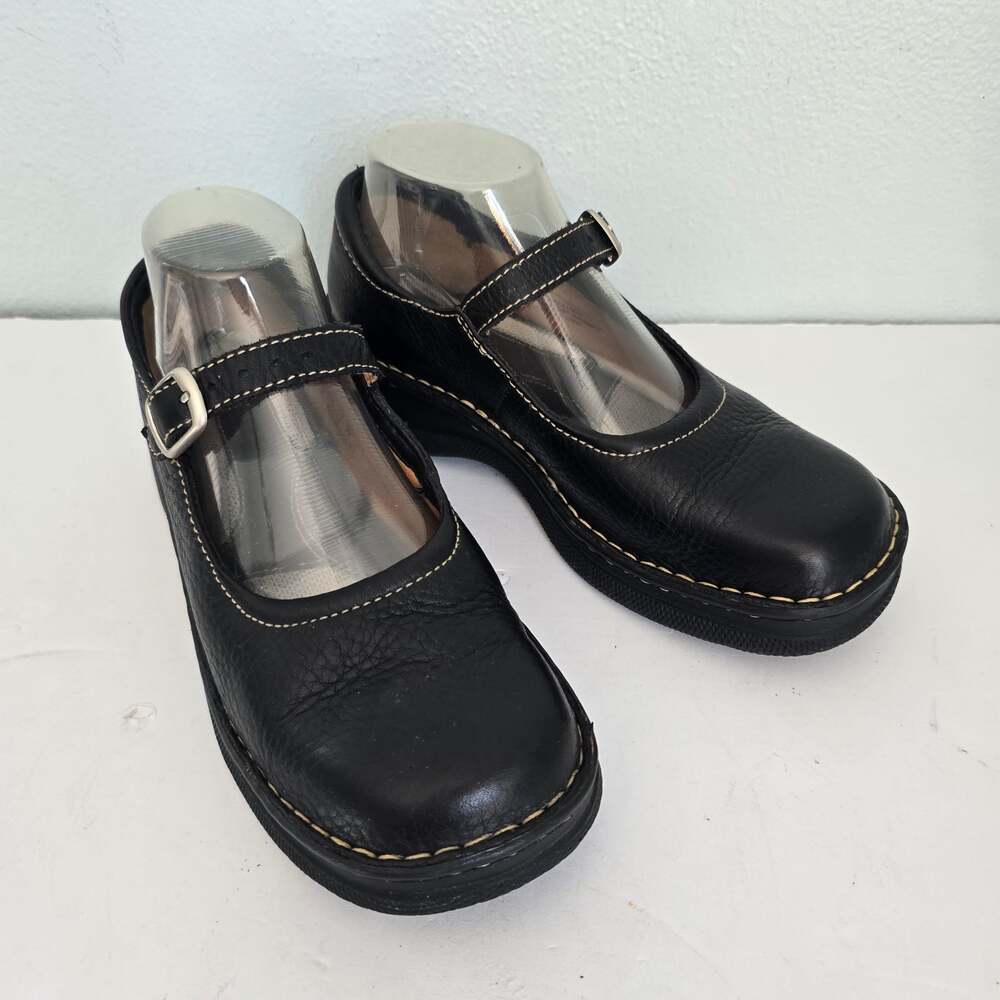 Born Black Leather Mary Jane Shoes Womens 8 Classic Comfort Commuter Work